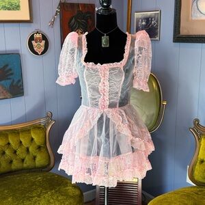 NWT Current Mood Pretty Imperfect Sheer Mini Dress Size S